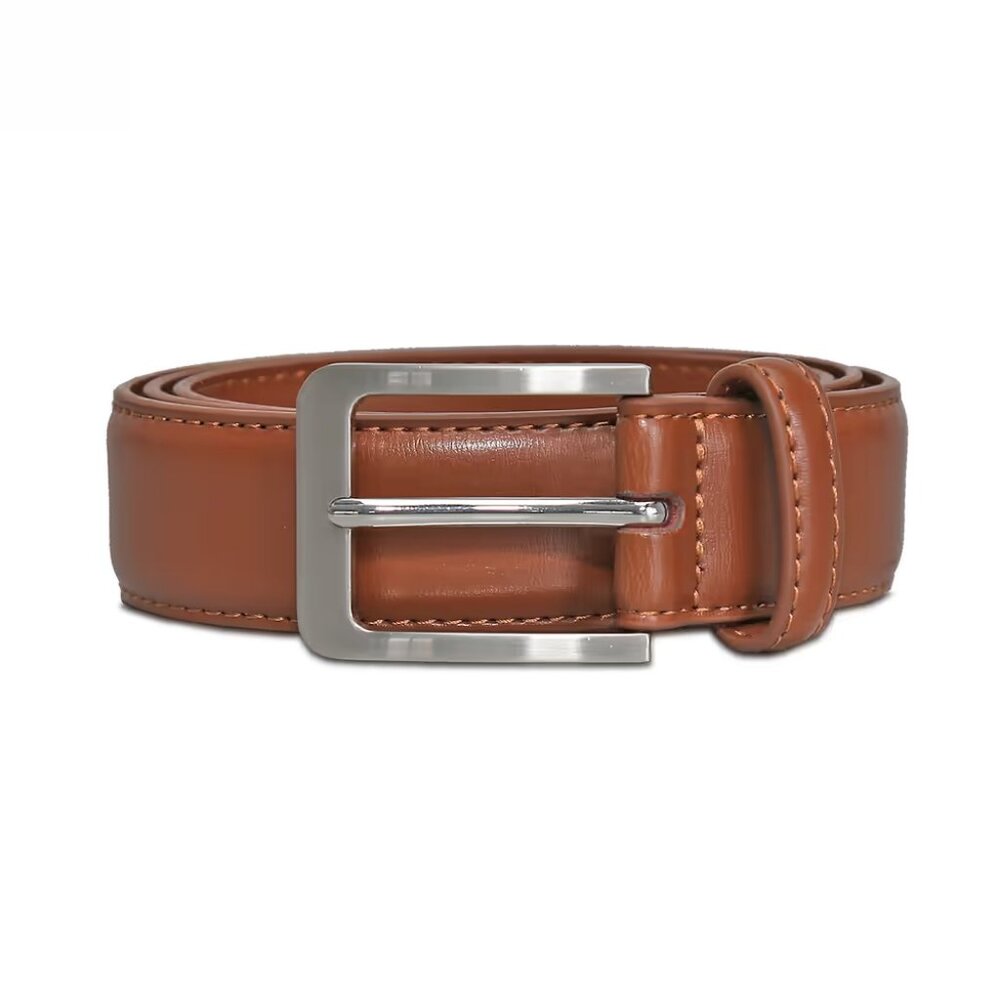 Men's State & Liberty Light Brown Solid Leather Belt Size 32-34